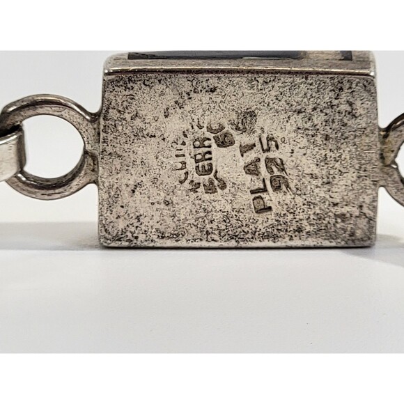 Sterling Silver .925 Plata ERR Purple Agate Black‎ Onyx Bangle Bracelet Gemstone - Picture 7 of 9